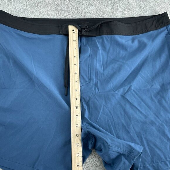 Bylt Mens Blue Swim Trunks Size 40 With Black Accents & Back Pocket 4723 - Picture 6 of 10